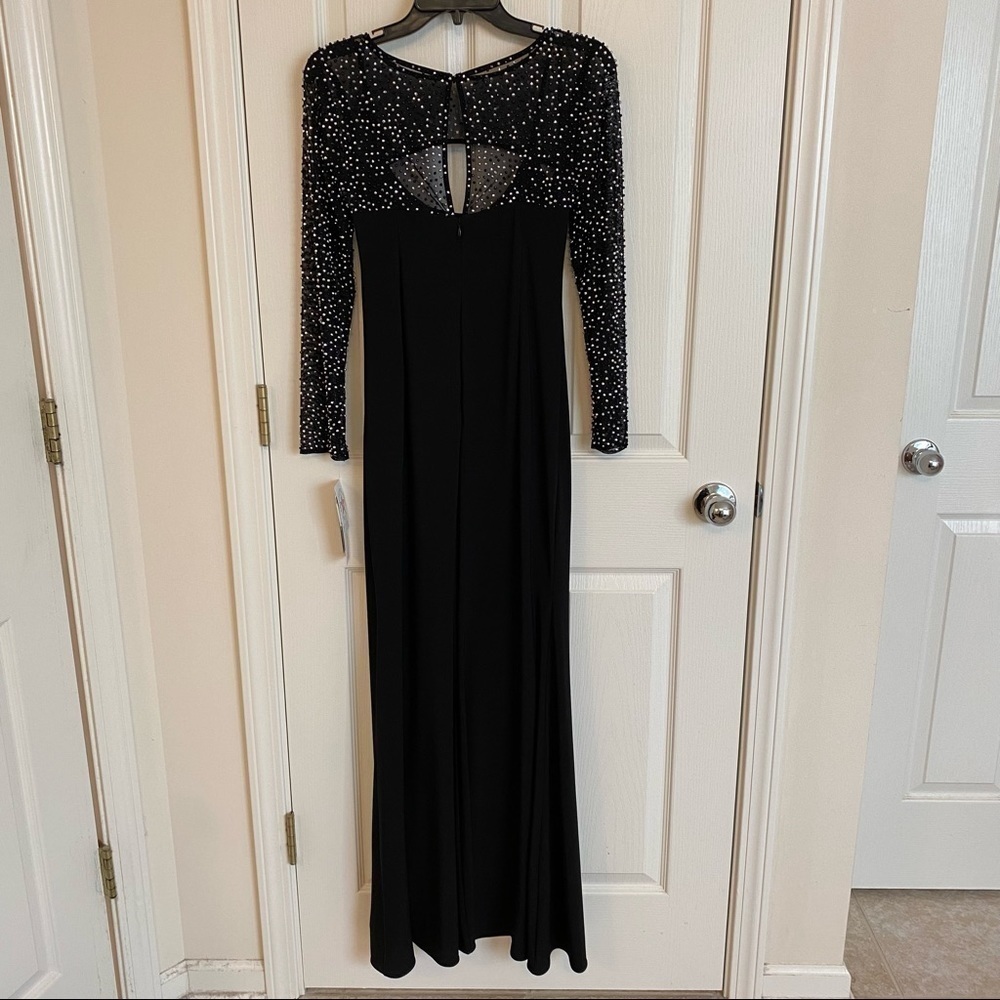 Betsy & Adam Embellished Cutout Gown in Black Size 2P - Picture 6 of 11